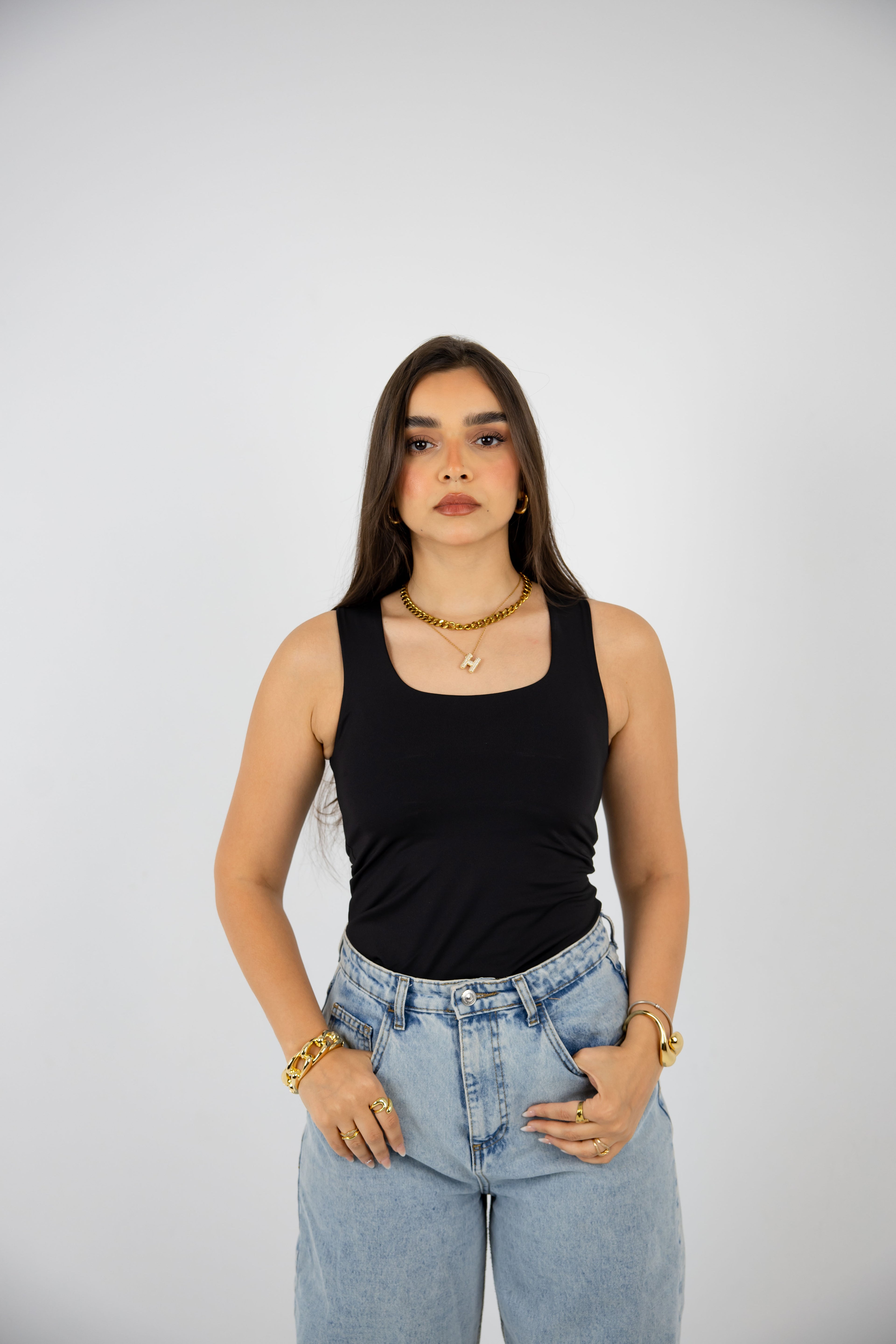 Women's top with wide straps